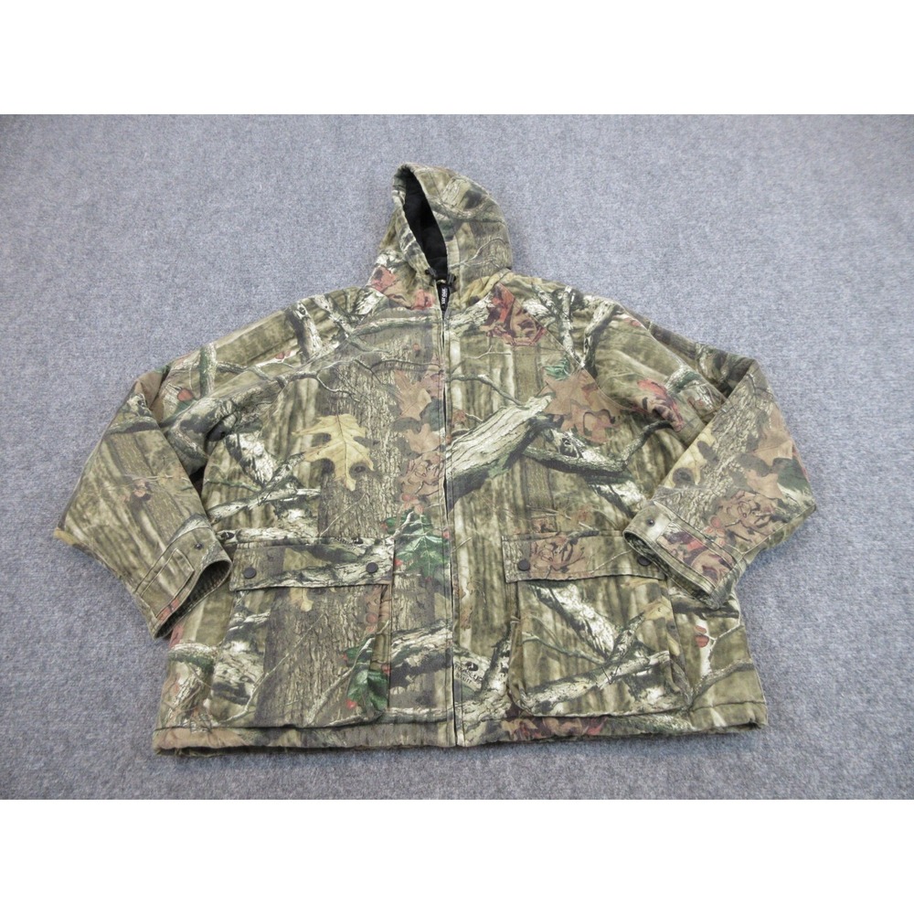 Mossy Oak Break-Up Infinity Jacket Mens XL Brown Camo Hooded Insulated Parka